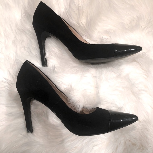 Black stilettos heeled pumps Zara shoes suede pointed toe size 9/ eu 40 - Picture 1 of 5